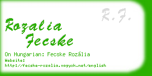 rozalia fecske business card